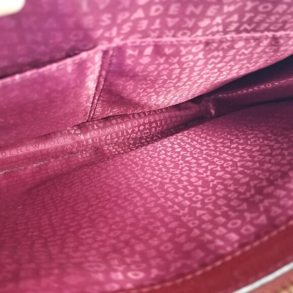 Kate Spade Large Tote Zarinah Hyde Tote Pink Burgundy Leather Suede Shoulder Bag - Picture 6 of 12